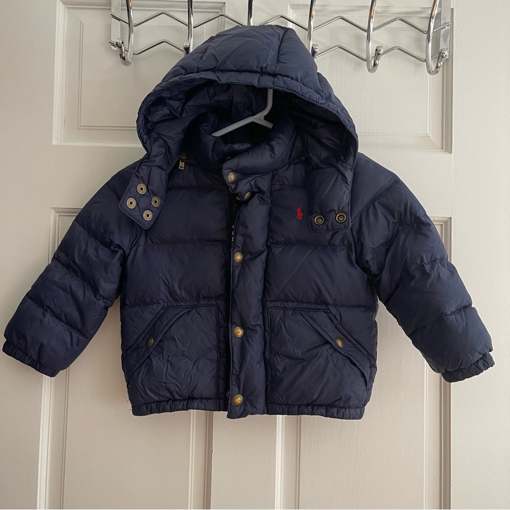 POLO Ralph Lauren Kids Down Puffer Jacket Toddler Size 3/3T in Navy Blue
